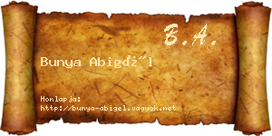 Bunya Abigél névjegykártya
